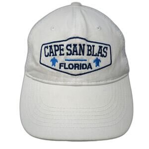 CSI Baseball Cap White One Size Mesh Back Strapback Cape San Blas Florida Hat